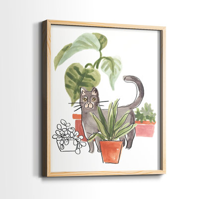 PurrfectPlantsI Framed Print - Solid Wood
