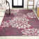 Zinnia Modern Floral Textured Weave Fuchsia/Light Gray Indoor/Outdoor Rug
