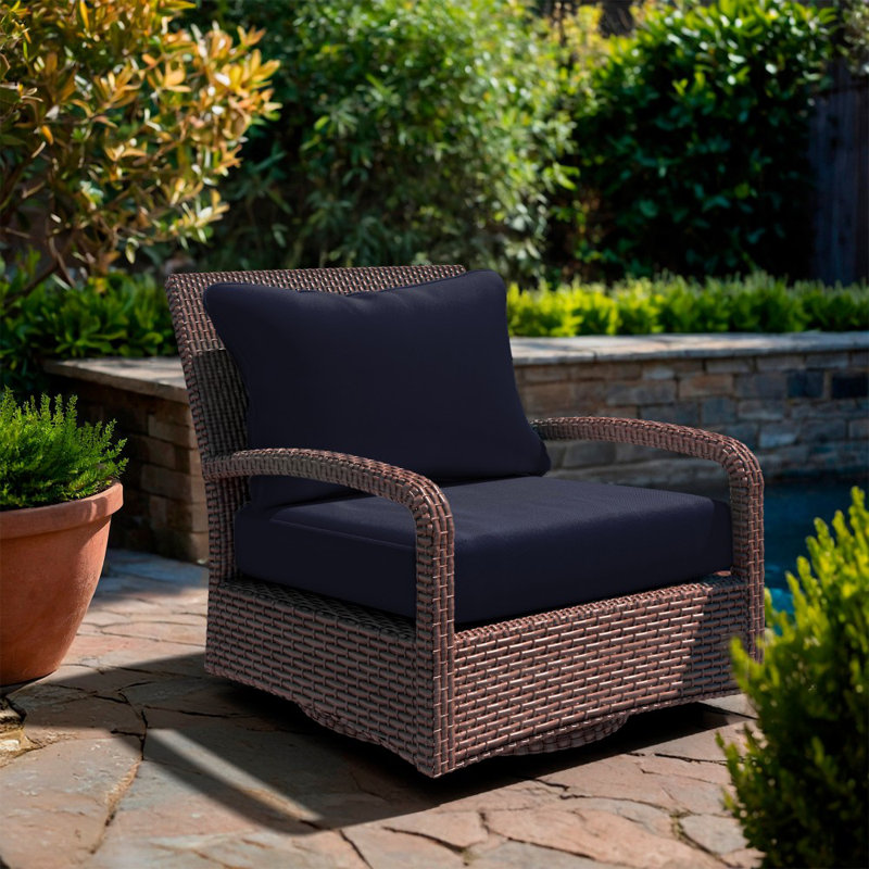 Deep Seat Cushion, 24" X 48" X 5.5", Premium Memory Foam Core With Rolled Front & Boxed Edge Seat, Solstice Olefin Fabric, Patio Cushions For Outdoor Sofas & Loveseats