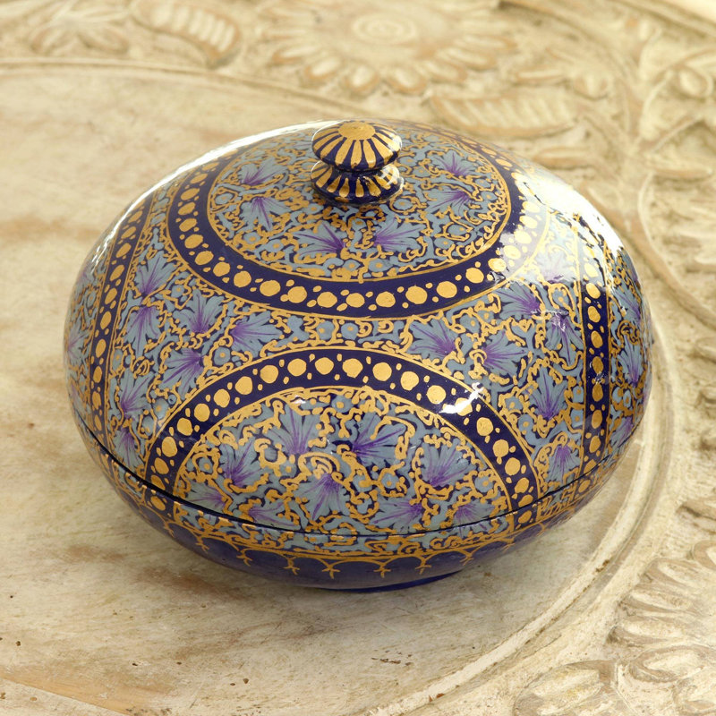 Boîte décorative indigo Kashmir