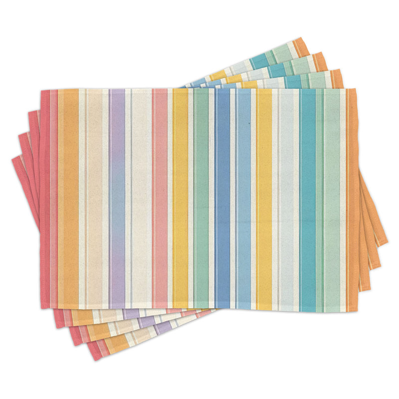 Ensemble de 4 napperons rayés Ambesonne