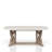 Dana Heights 7-Piece Expandable Trestle Dining Set with Banquette, Cane Host Chairs, Upholstered Side Chairs & Cement Top Cane Server