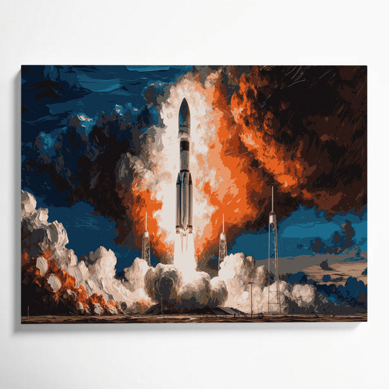 Art mural sur toile gris Space SpaceX Falcon