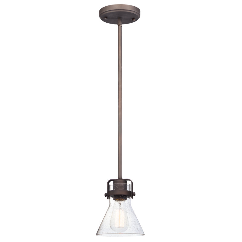 Luminaire suspendu conique à 1 lumière Amarvir, Bronze huilé, Oui