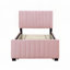 Lit plateforme tapissier en velours avec lit gigogne simple-118093236-118093238