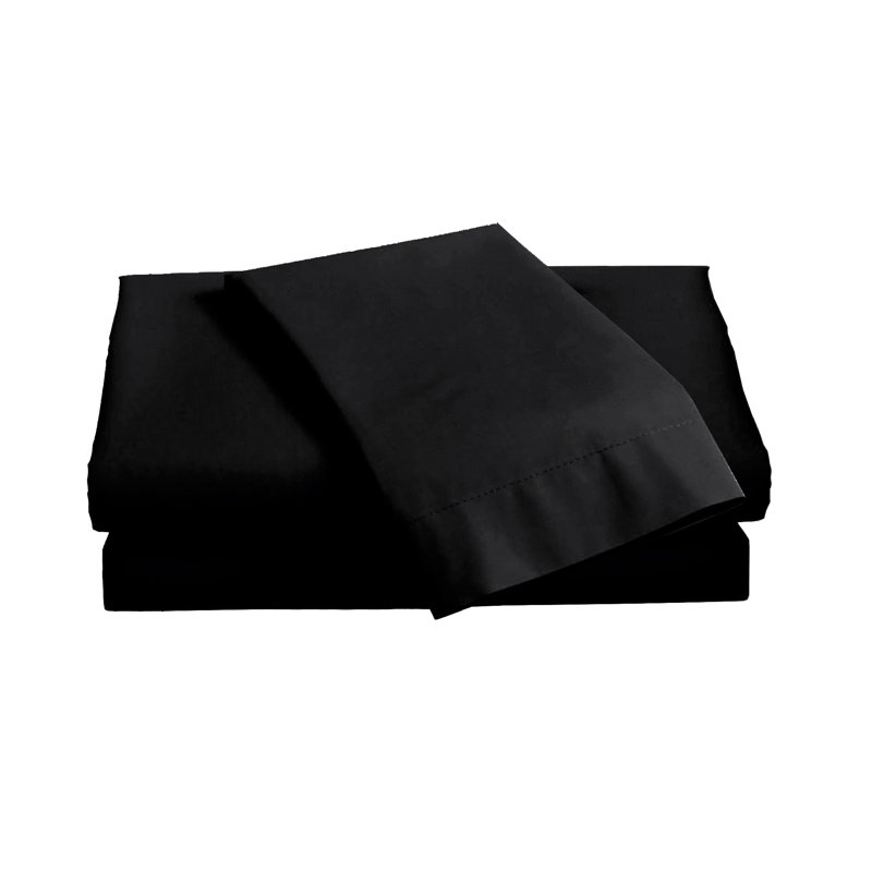 Percale Valance Sheet Polycotton Solid Colour Bed Sheet Single Double King Super King Machine Washable High Quality, Black