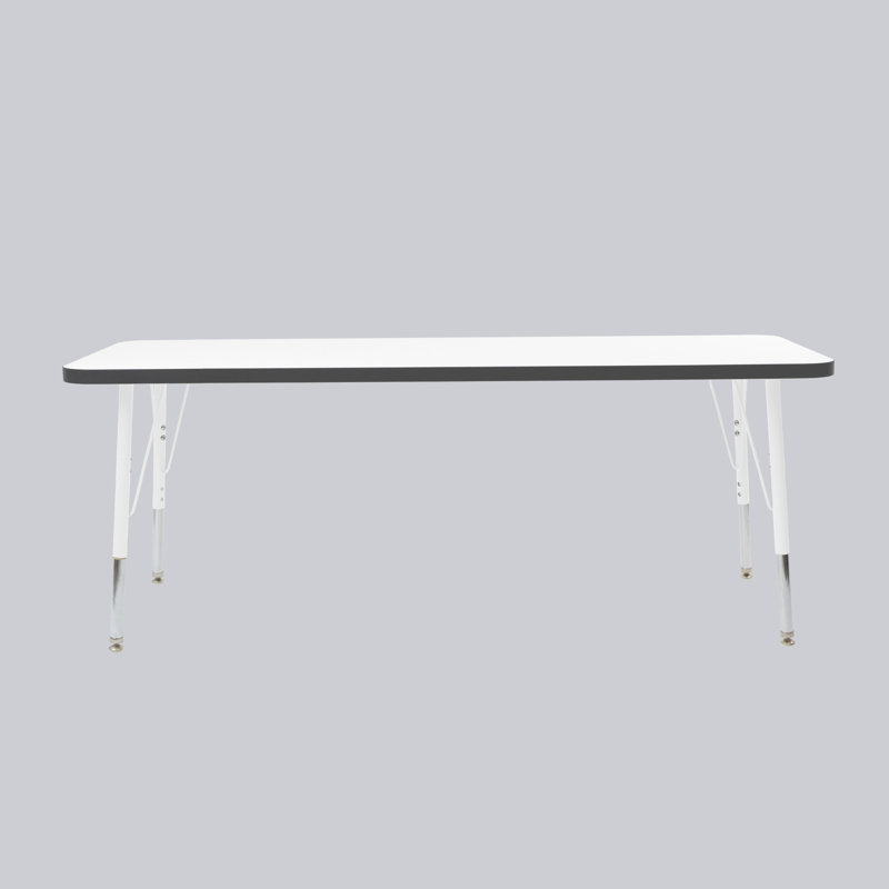 Table rectangulaire d'activités thermofusionnées avec pieds réglables et pivotants standard, H 30 po x l 24 po x P 60 po