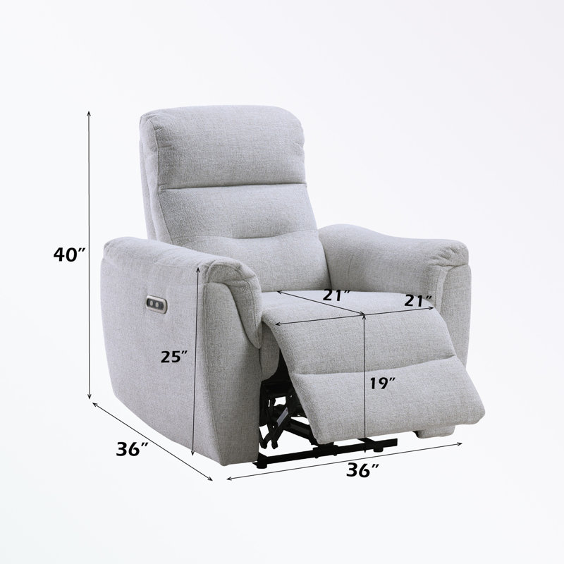 Chenille Power Motion Recliner with USB port