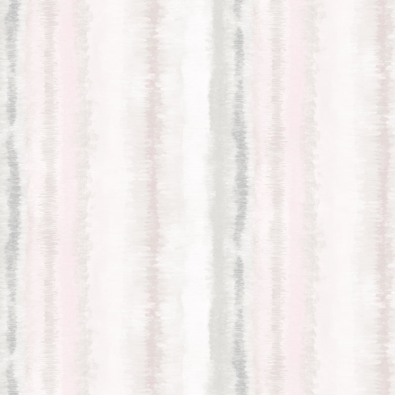 Rouleau de papier peint à rayures l 33 pi x p 20,5 po Duncan, Rose / beige / gris