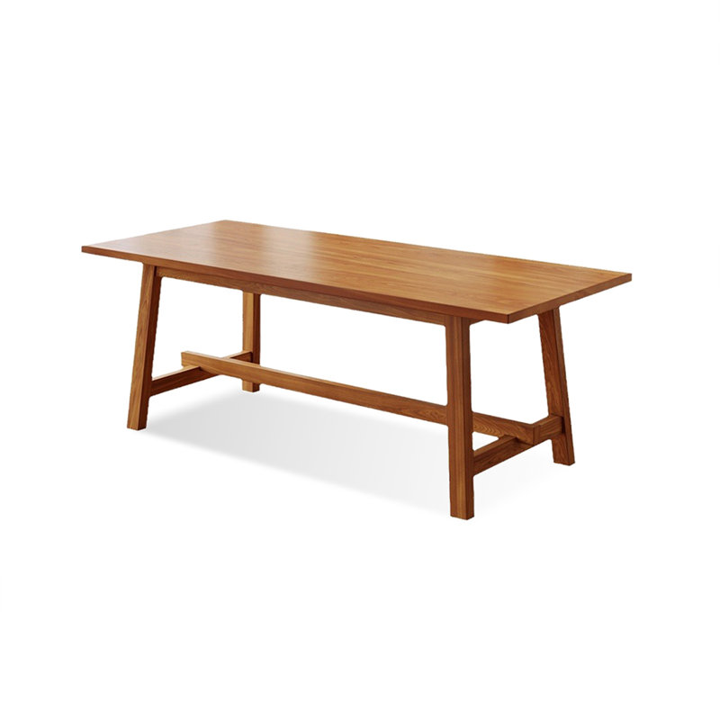 Table de salle à manger rectangulaire en bois massif beige, H 29,53 po x L 55,12 po x l 27,56 po
