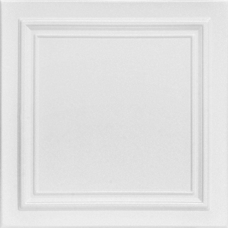 Line Art 1.6 ft. x 1.6 ft. Polystyrene Glue-up Ceiling Tile