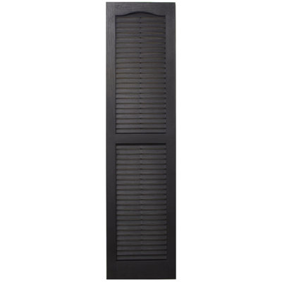 Cathedral Top Standard Open Louvre Shutters Pair