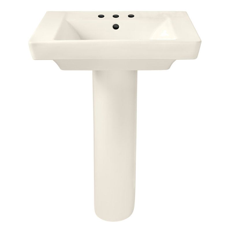 Lavabo de salle de bain sur colonne 24" en porcelaine vitrifiée avec trop-plein Boulevard