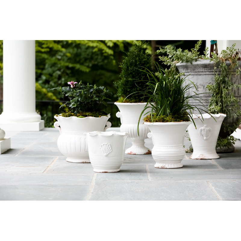 Grand pot à fleurs rustique blanc