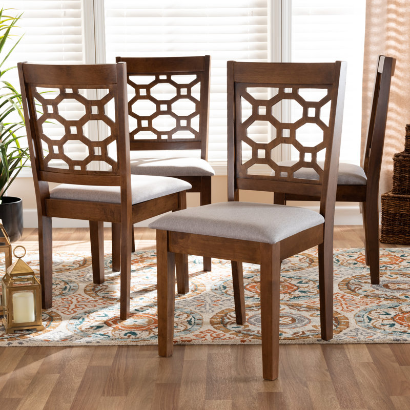 Gaiwalin 17.7'' H Upholstered Side Chair, Gray, Walnut Brown