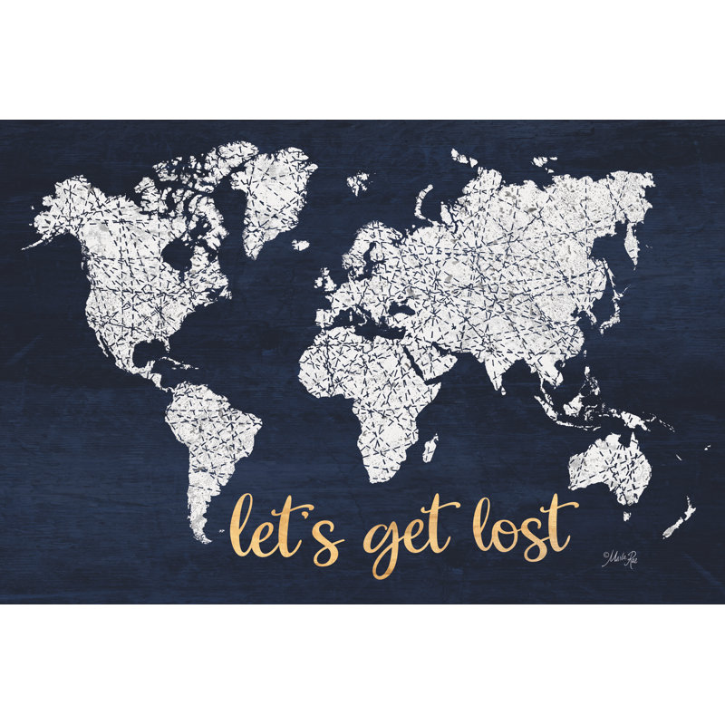 Carte du monde Let's Get Get 2885127, H 32 po x l 48 po, No, Cadre simple blanc