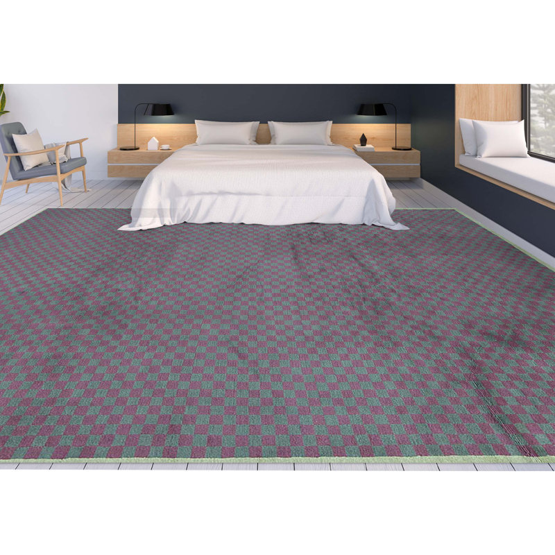 Tibetan Wool Checkered Area Rug