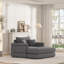 Canapé simple en velours côtelé de 43,3 pouces avec coussin de dossier, 2 coussins décoratifs et un repose-pieds, canapé Adaro