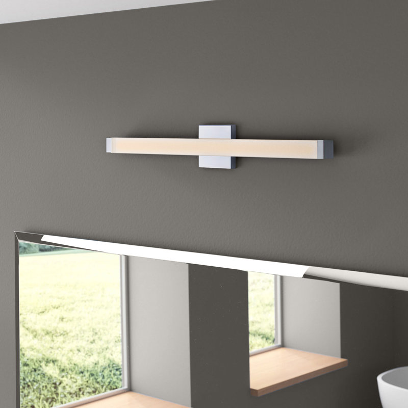 Barre d'éclairage de salle de bain 1 lumière DEL Sydni, Chrome poli