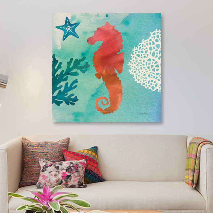 «Under The Sea I» par Studio Mousseau - impression sur toile tendue, H 26 po x l 26 po x P 1,5 po, Toile tendue, Pas de tapis
