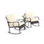 Ensemble de meubles de patio à bascule moderne 3 pièces avec coussins et table