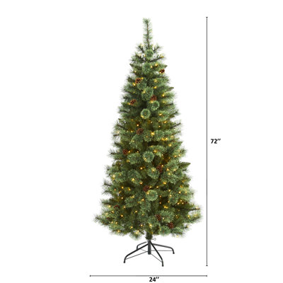 Lighted Artificial Pine Christmas Tree