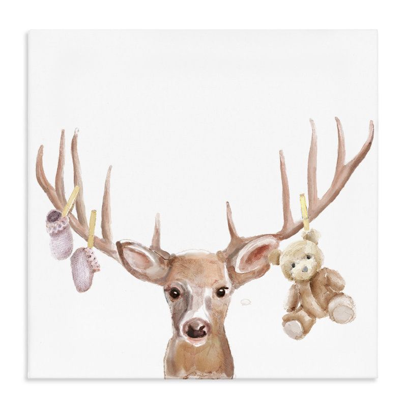 «Baby Girl Deer Antler», toile par Ali Lynne, H 30 po x l 30 po