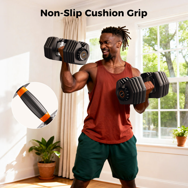 Feierdun Db1 Quick Adjustable Dumbbell Set – 15-level Adjustable Weights (5–52.5 Lbs), Alloy steel (set of two!)