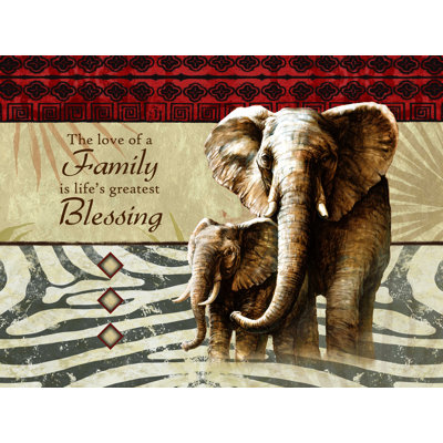 Wise Family Elephant - Wrapped Canvas Print