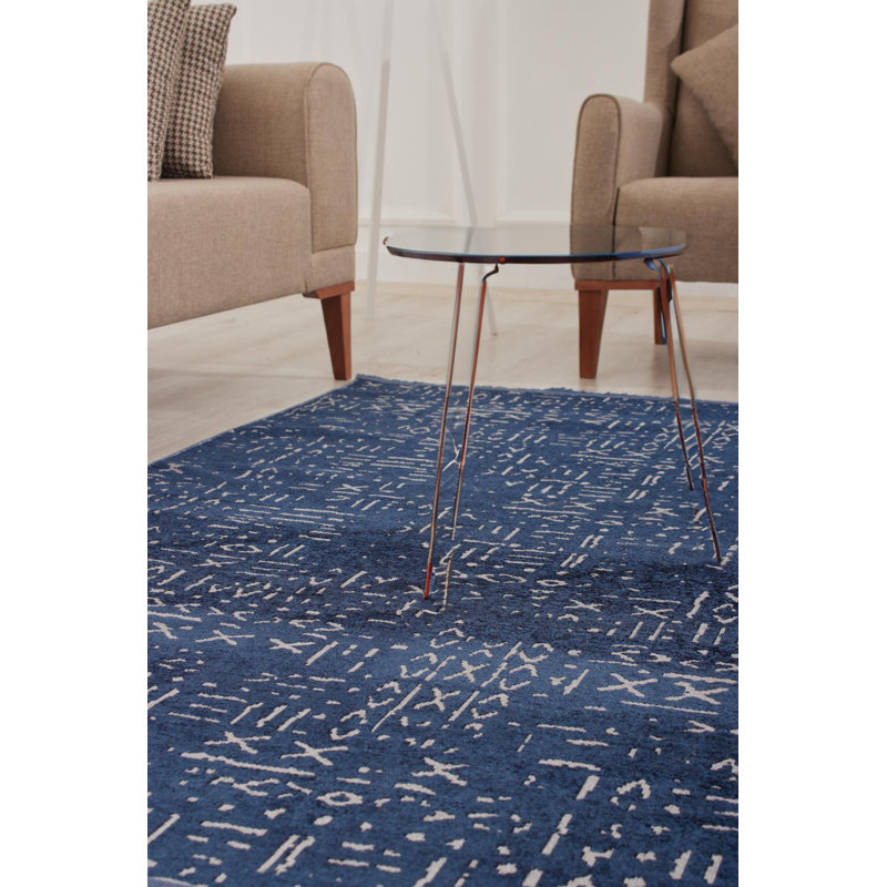 Tapis intérieur / extérieur en coton / polyester tissé à la machine Crystallee, Tapis de couloir 3 pi 3 po x 9 pi 10 po