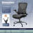 Izaiha Ergonomic Office Chair Upholstered Desk Chair Mesh Task Chair With Flip-up Armrest