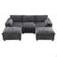 Canapé modulaire de 84,5 po avec poches de rangement, ensemble de canapé en chenille en forme de U à 5 sièges avec coussins, canapé à combinaison libre avec repose-pieds mobile-1849999837