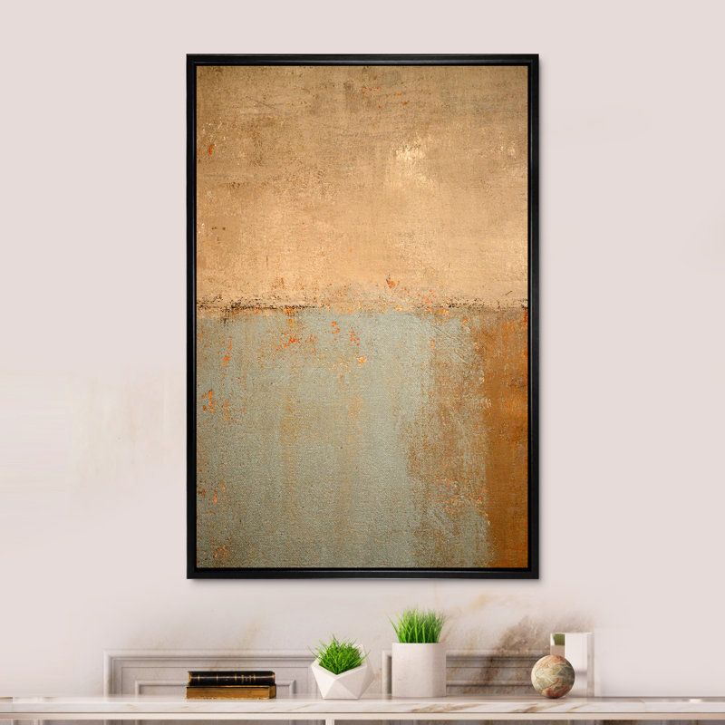 Art moderne gris et bleu II 2FDP47720, Cadre noir, H 20 po x l 12 po x P 1 po