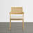 Upholstered Dining Chair with Woven Rattan Back-1784267718