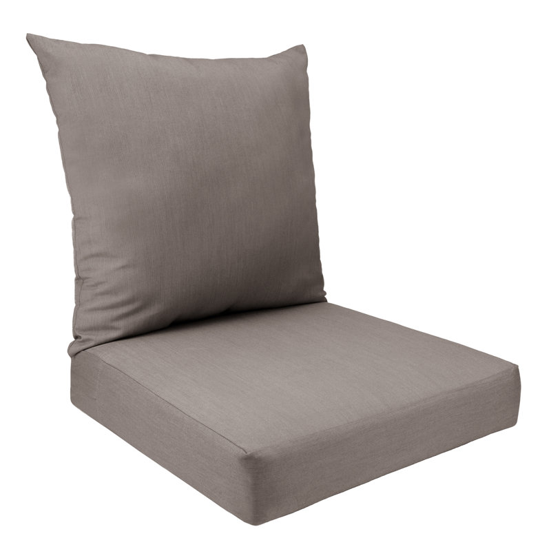 Sunbrella Deep Seat Patio Cushion Set (Seat and Back), 2 Piece, Gray