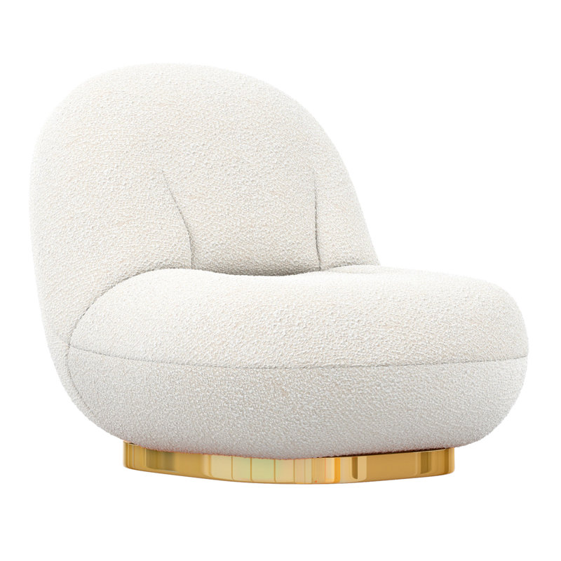Fauteuil de chambre blanc et doré Gracie Mills