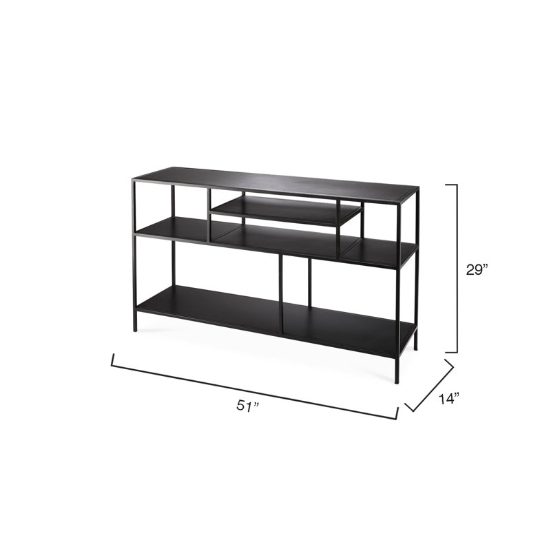 Element 51'' Black Iron Industrial Chic Console with Storage