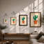 Potted Cactus Botanical - Framed Print-573091618-573091801
