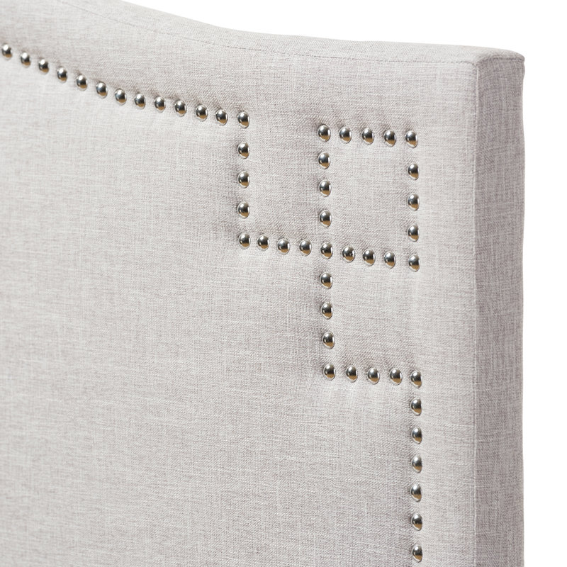 Tête de lit tapissier Mikalyn, Double, Beige-gris
