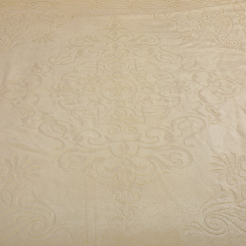 Embossed Throw Soft Warm 300 GSM Polyester Blankets Bed Sofa Large 200 x 240 cm, Cream