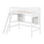 Lit mezzanine avec tablettes de rangement, bureau et échelle-144060315