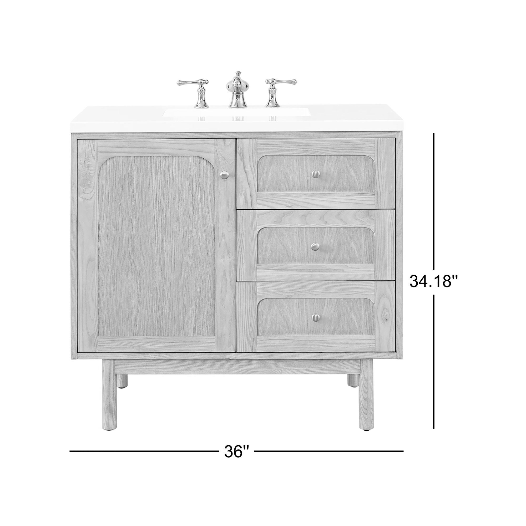 Laurent 36'' W Single Vanity, Honey Brown, 8" Widespread, Lime Delight