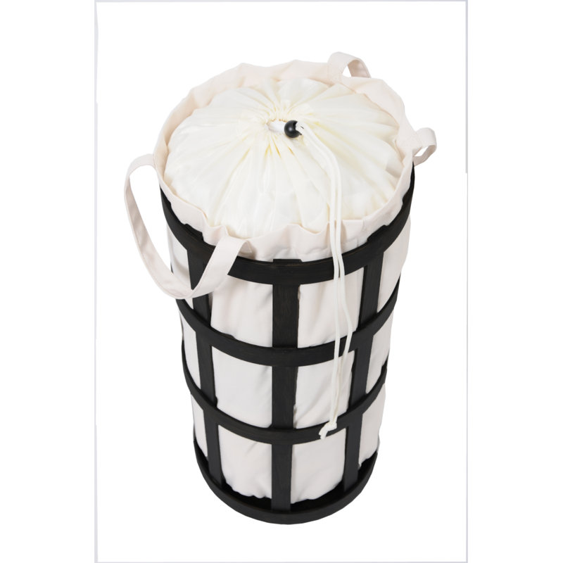 Wood Laundry Basket, Black