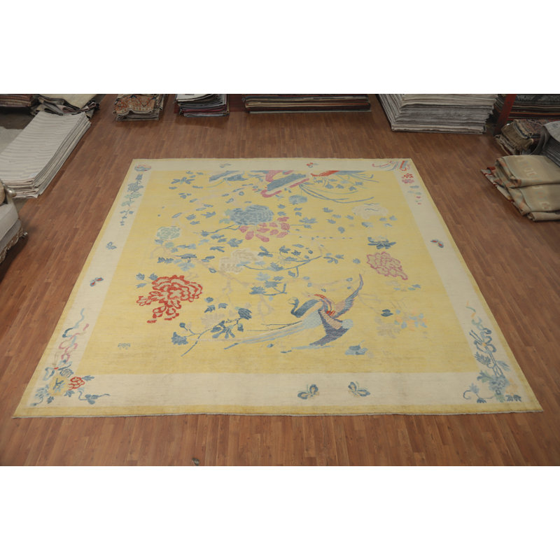 Tapis floral floral art déco 14 x 14
