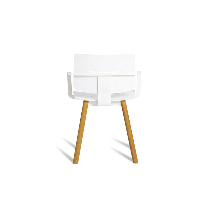 Coco Outdoor Dining Armchair, Does Not Apply, White/Faux Teak
