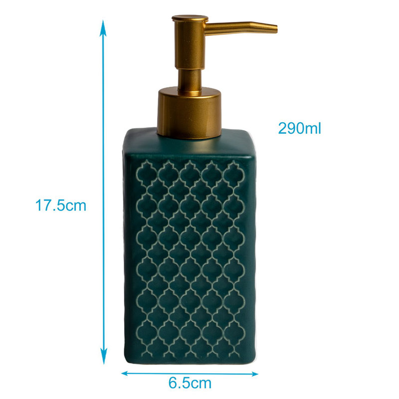 Ahmani Ceramic / Porcelain Soap Dispenser, Green