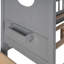 Lit double en bois pleine grandeur, finition grise, 2 tiroirs, tablette arrière pour lunettes de soleil, gris idéal, tablette de rangement,