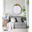 Grand miroir mural rond 36 po x 41 po avec cadre en métal