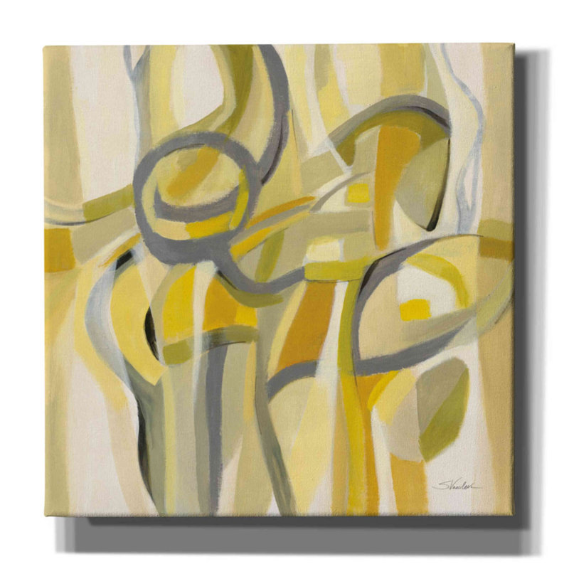 «Mid Mod Yellow» par Silvia Vassileva, art mural sur toile, H 18 po x l 18 po x P 0,75 po