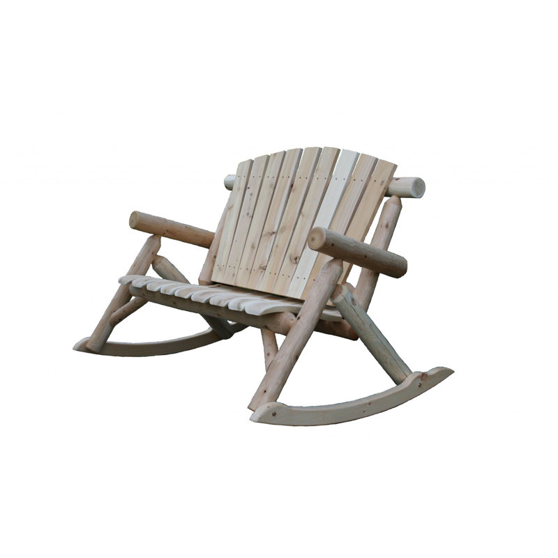 53" X 42" X 40" Natural Wood Rocking Loveseat